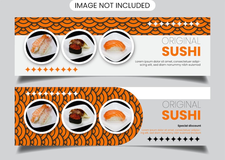 Vettore modello di banner di cibo giapponese