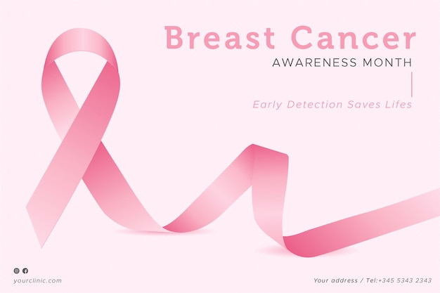 Modello di banner di consapevolezza del cancro al seno