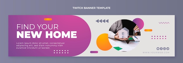 Modello di banner di contrazione immobiliare sfumato