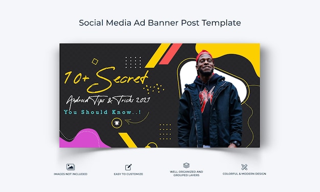 Modello di banner di copertina di Facebook per dispositivi mobili