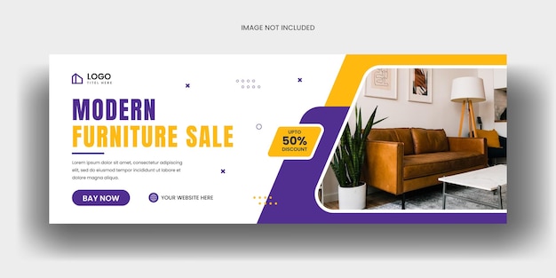Modello di banner di copertina di facebook per la vendita di mobili moderni e layout di banner web sui social media