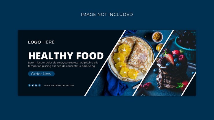 Vettore modello di banner di copertina di facebook per social media di cibo e ristorante