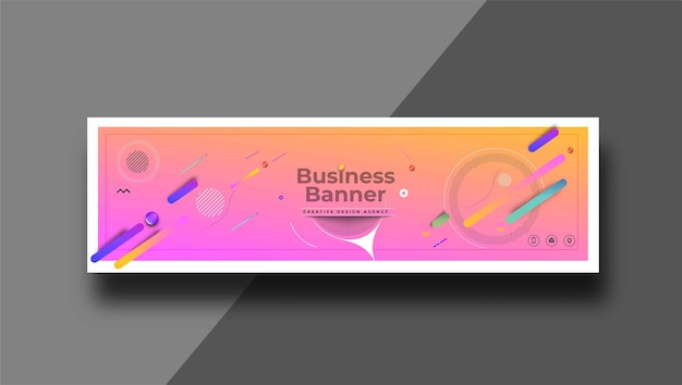 modello di banner di design moderno business globale