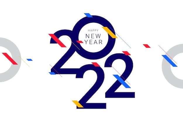 Modello di banner di felice anno nuovo 2022