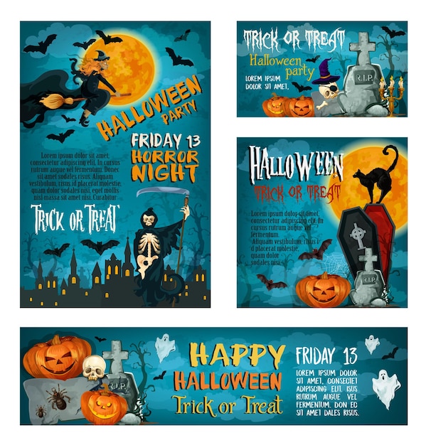 Modello di banner di Halloween per la progettazione di feste di vacanza