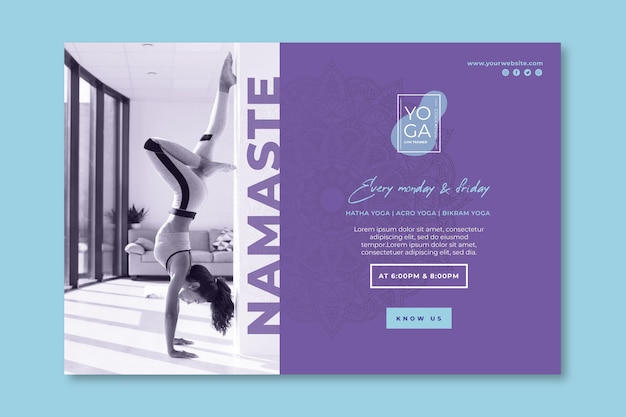 Modello di banner di lezioni di yoga