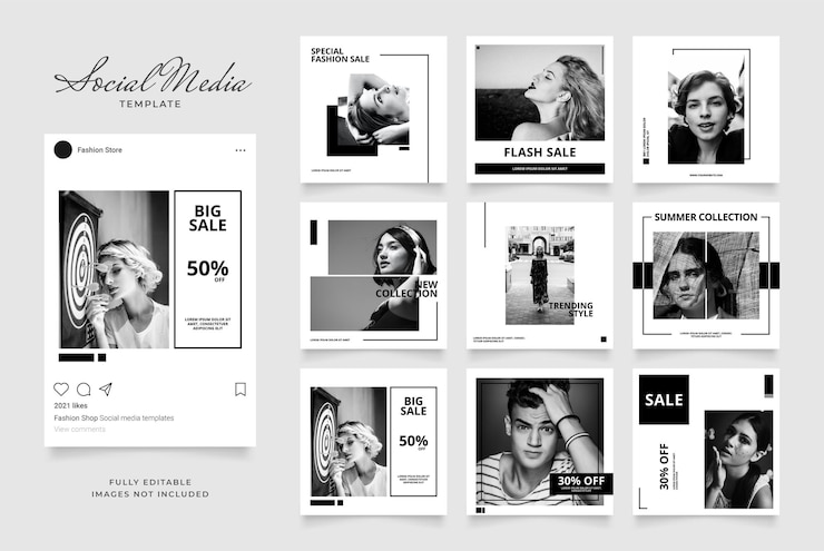 Vettore modello di banner di promozione di instagram