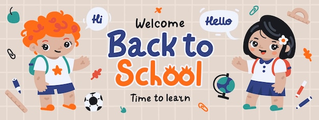 Modello di banner di ritorno a scuola