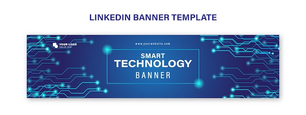 Modello di banner di tecnologia linkedin