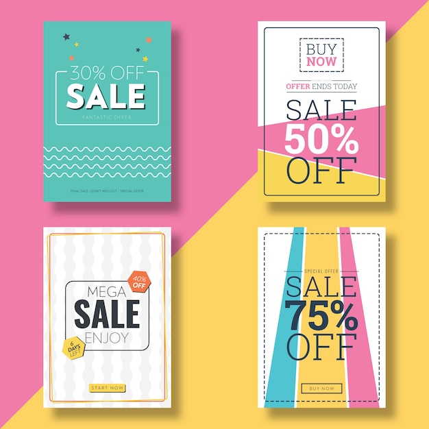 Modello di Banner di vendita Design piatto Flyer & Pubblicità