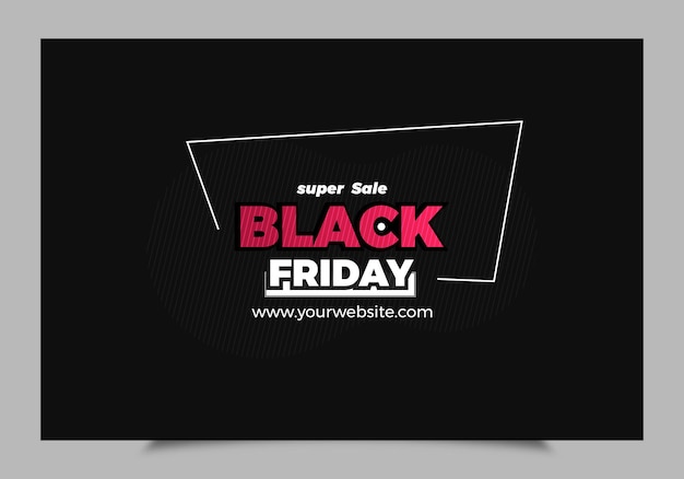 Modello di banner di vendita di black friday realistico