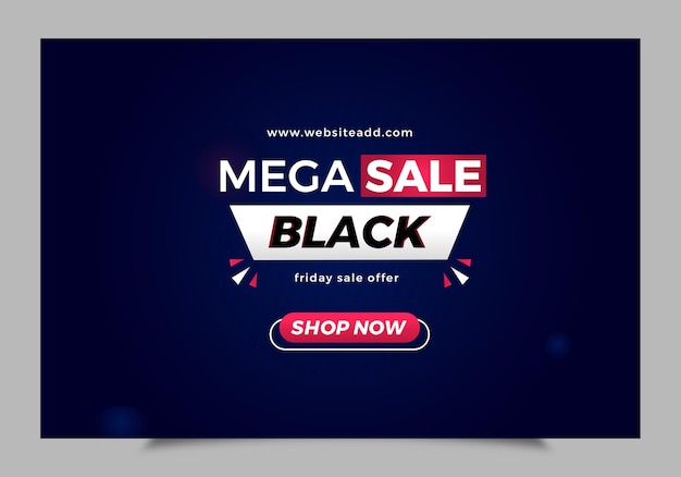 Modello di banner di vendita di black friday realistico