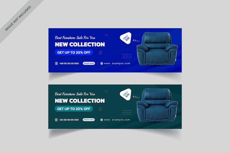 Vettore modello di banner di vendita di mobili