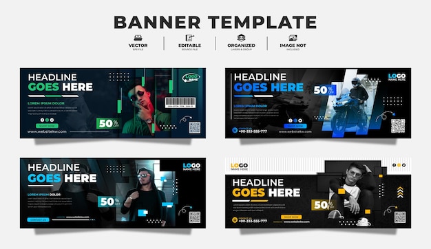 Modello di banner di vendita Promozione sui social media per la tua attività