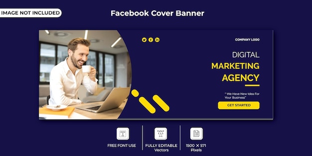 Modello di banner Facebook di marketing digitale