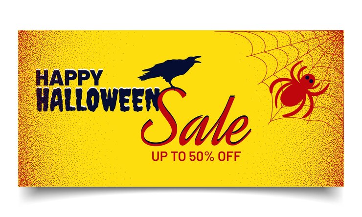 Vettore modello di banner o poster di vendita di halloween. illustrazione di uno sfondo di halloween.
