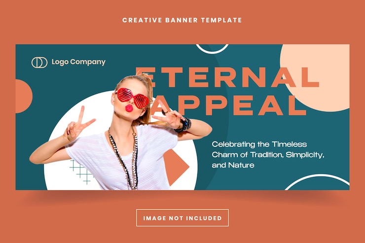 Vettore modello di banner orizzontale minimalista di moda