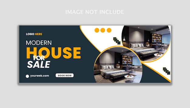 Modello di banner per copertina Facebook di proprietà immobiliare