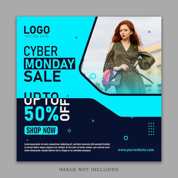 Modello di banner per eventi di vendita del Cyber Monday per la promozione aziendale