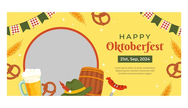 Modello di banner per la celebrazione del festival della birra Oktoberfest