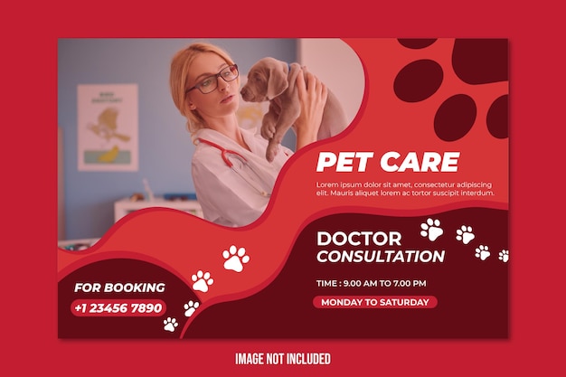Modello di banner per la cura degli animali domestici