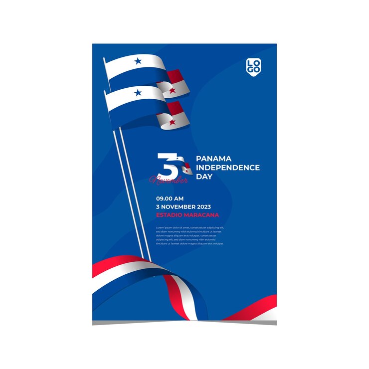 Modello di banner per la festa dell'indipendenza di Panama