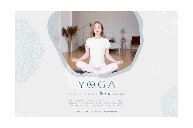 Modello di banner per la pratica dello yoga