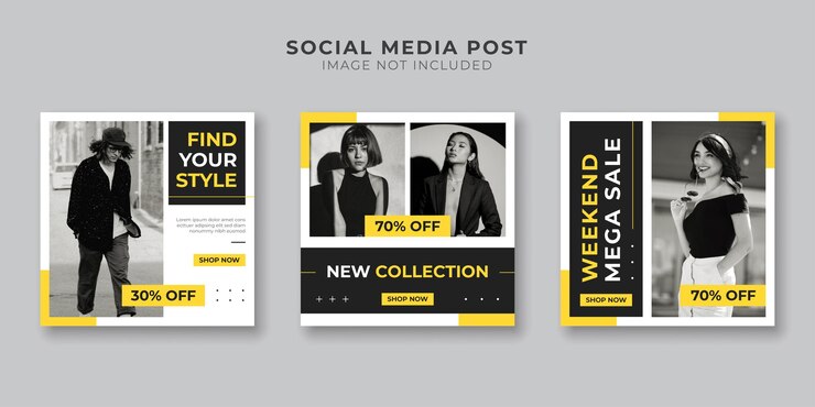 Vettore modello di banner per la promozione dei social media del negozio di moda