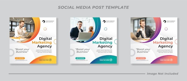 Modello di banner per post di marketing aziendale sui social media