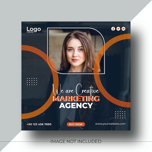 Modello di banner per social media di agenzia di marketing