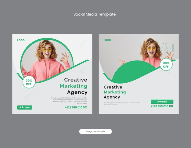 Modello di banner per social media di marketing digitale creativo