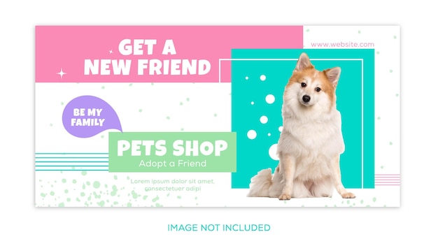Modello di banner per social media negozio di animali