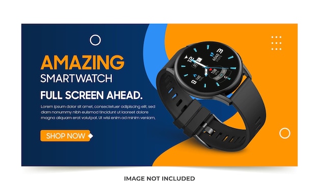 Modello di banner per social media Smartwatch