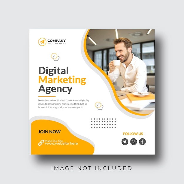 Modello di banner promozionale per i social media di marketing digitale