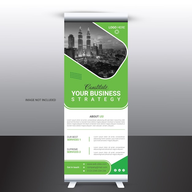Modello di banner rollup strategia aziendale creativa