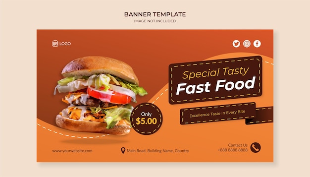 Modello di banner speciale gustoso fast food