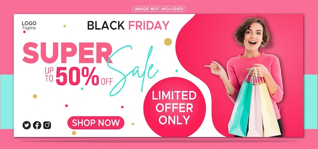 Modello di banner venerdì nero super vendita