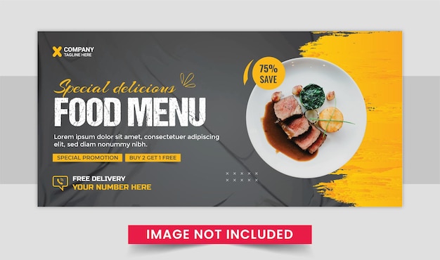Modello di banner web di promozione aziendale fast food