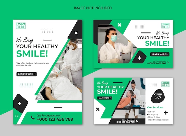 Modello di banner web medico multipolare