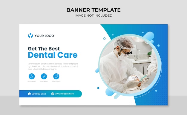Modello di banner web per cure odontoiatriche