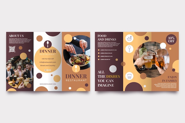 Modello di brochure a tre ante con foto