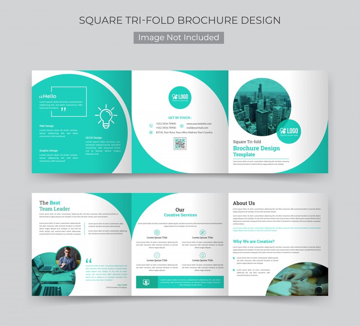 Modello di brochure a tre ante quadrato aziendale