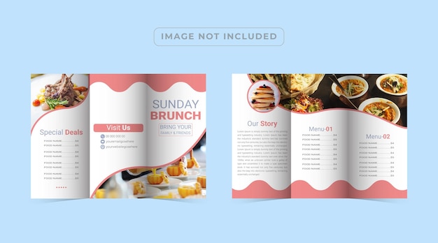 Modello di brochure a tre ante ristorante
