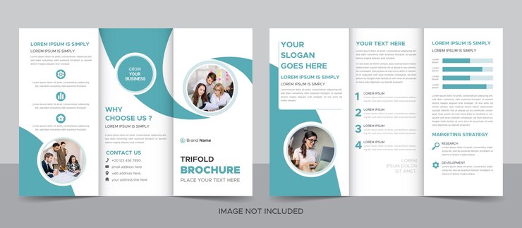 Modello di brochure aziendale a tre ante moderno e professionale