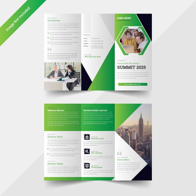 modello di brochure aziendale a tre ante