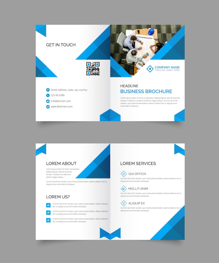 Vettore modello di brochure bi-fold