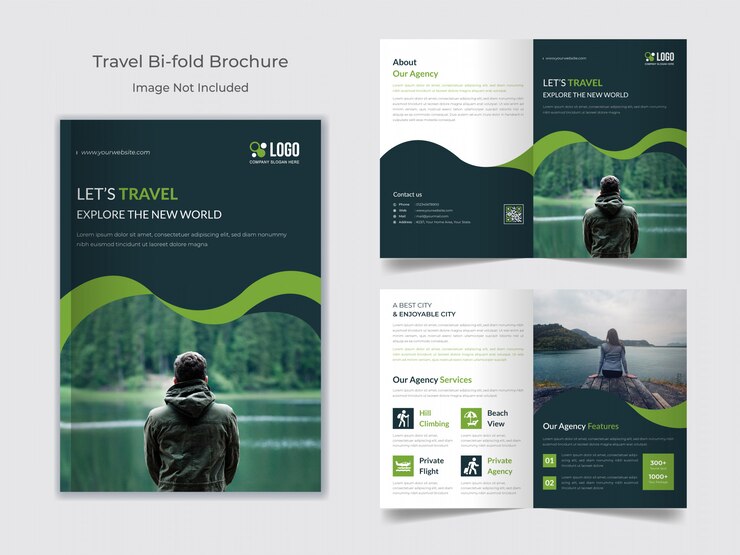 Modello di brochure bifold di viaggio