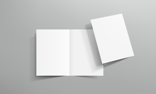 Modello di brochure piegato a metà vuoto per il tuo design