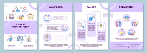 Modello di brochure viola disturbo agorafobia