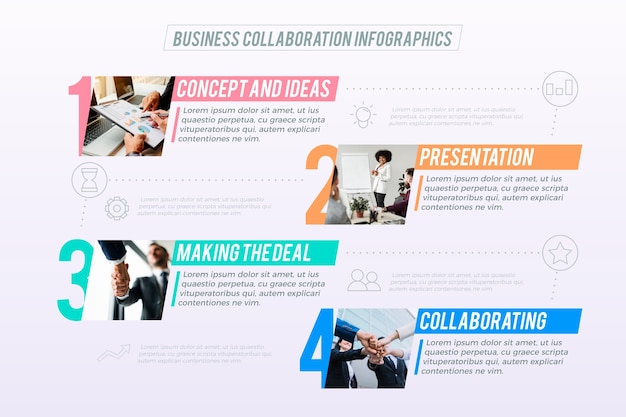 Modello di business infografica con foto